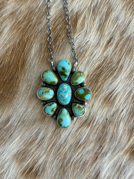 Sonoran Gold Turquoise Cluster Necklace