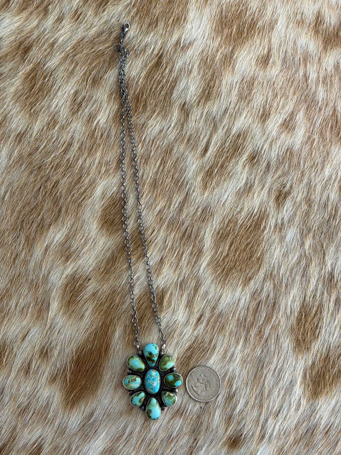 Sonoran Gold Turquoise Cluster Necklace