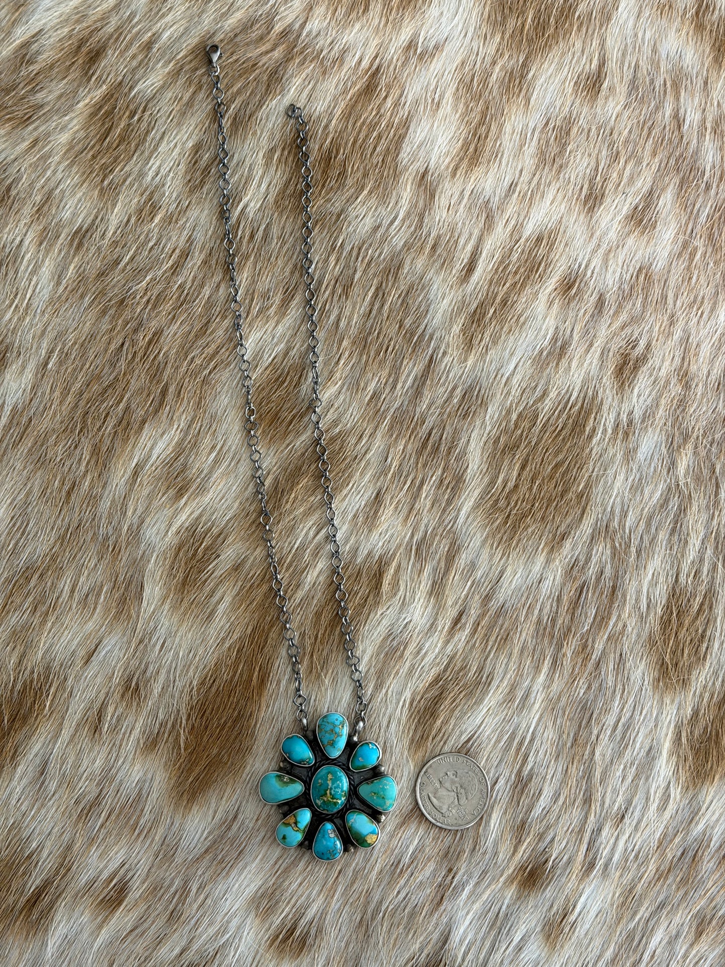 Sonoran Gold Turquoise Cluster Necklace