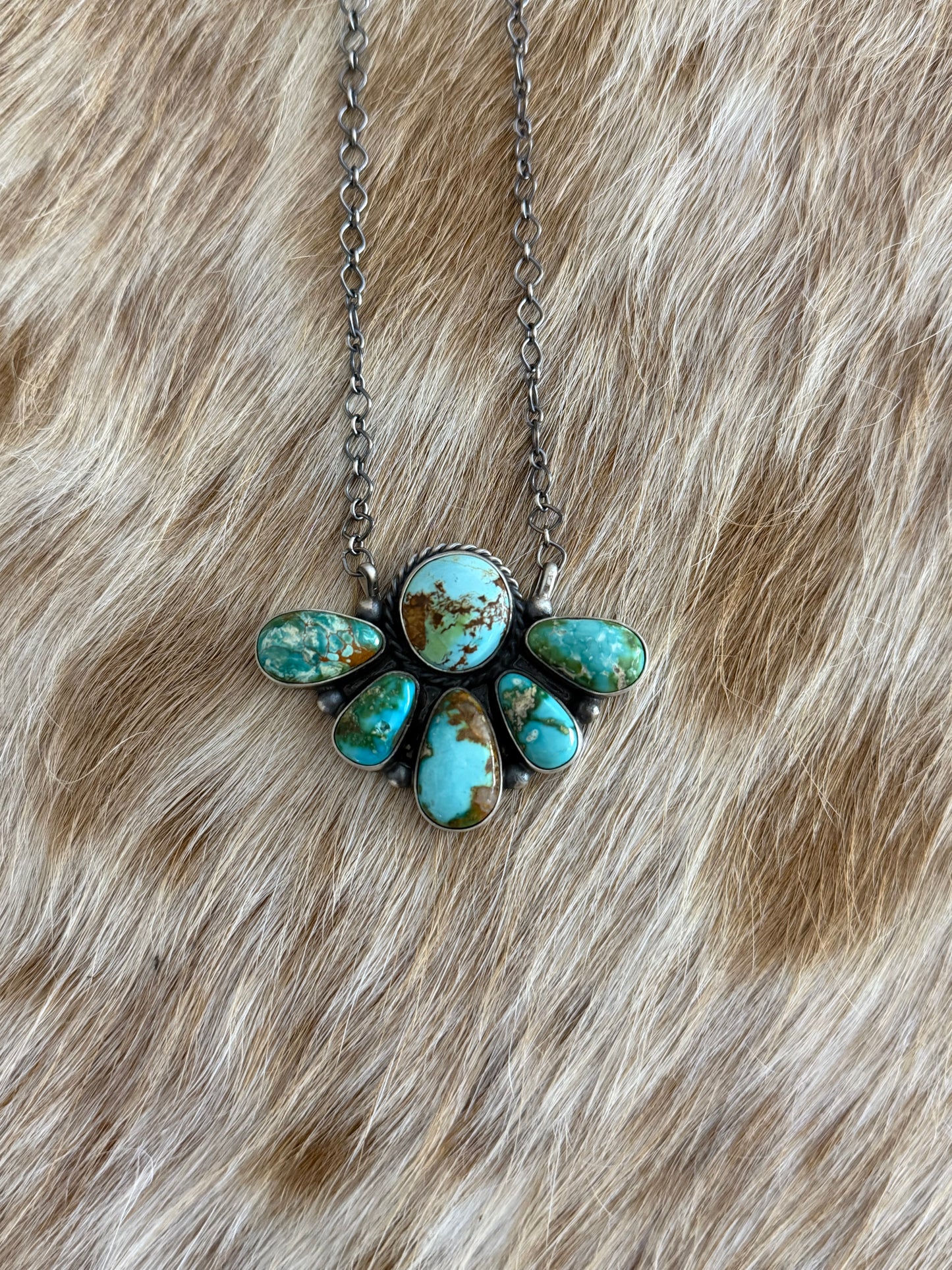 Sonoran Gold Turquoise Half Cluster Necklace