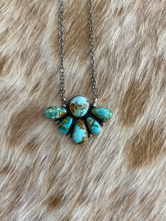 Sonoran Gold Turquoise Half Cluster Necklace