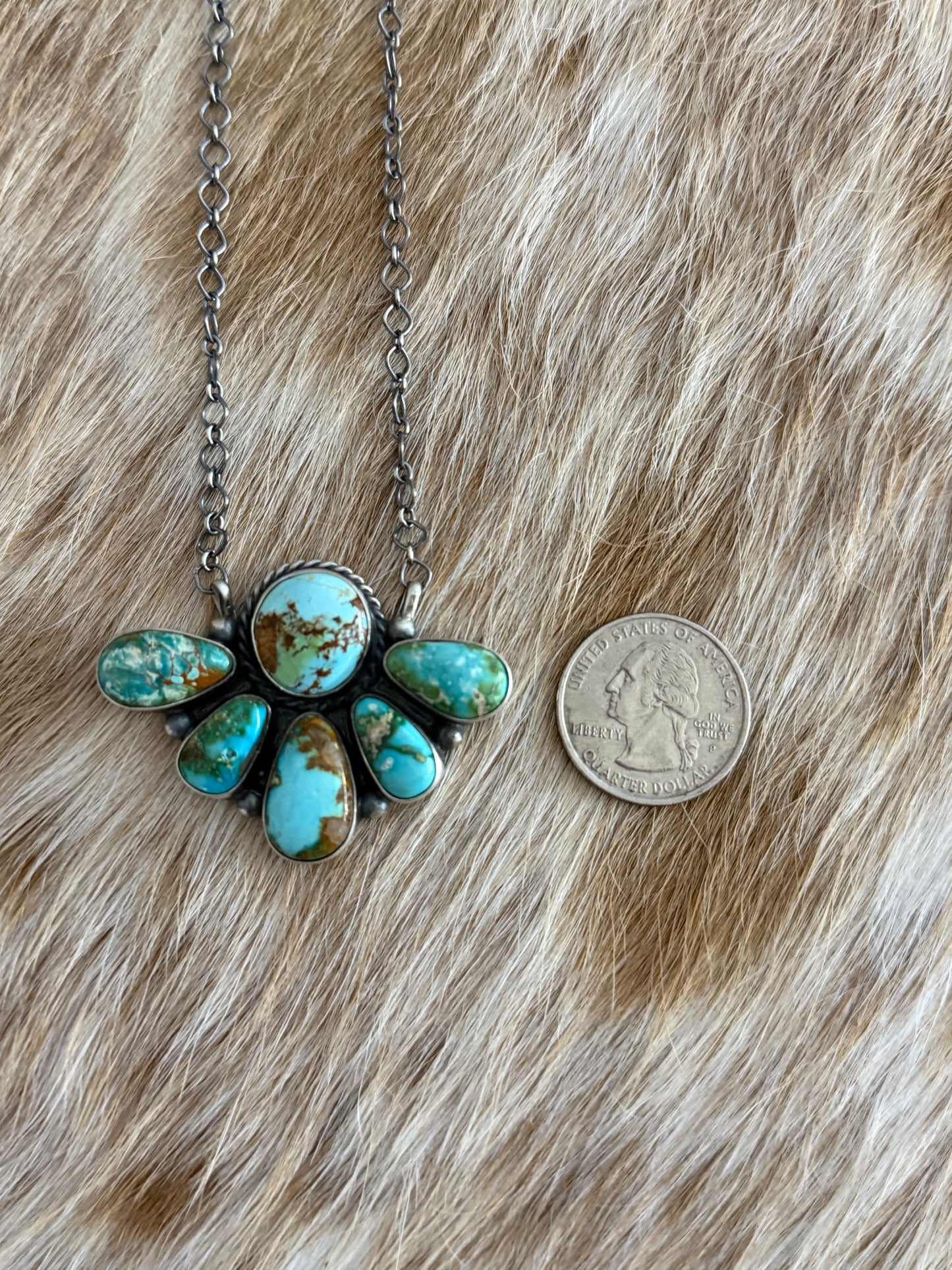 Sonoran Gold Turquoise Half Cluster Necklace