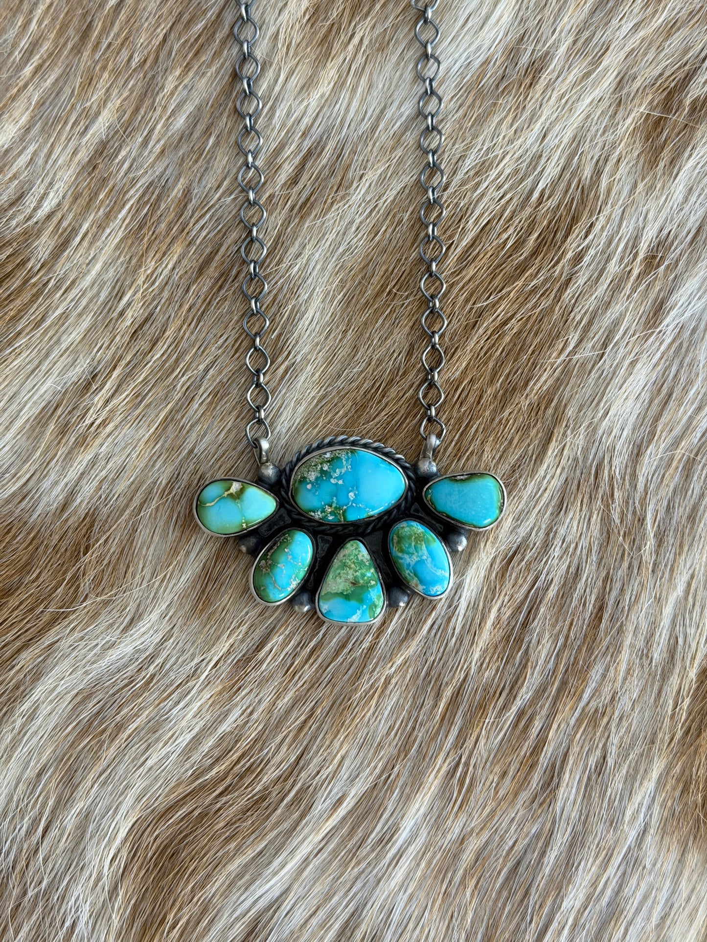 Sonoran Gold Turquoise Half Cluster Necklace