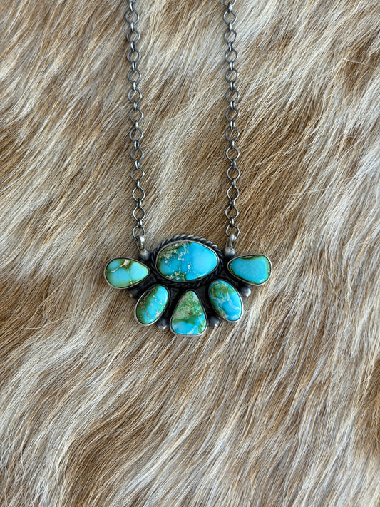 Sonoran Gold Turquoise Half Cluster Necklace