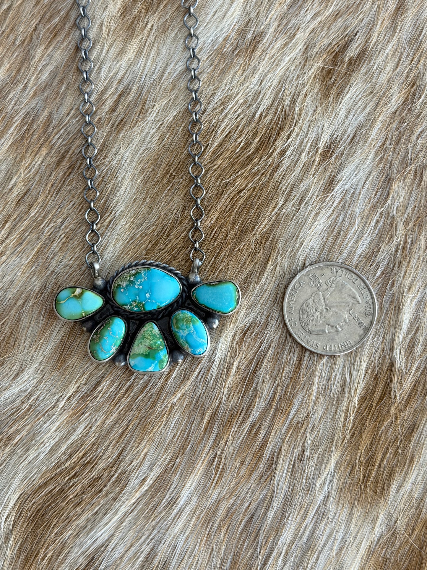 Sonoran Gold Turquoise Half Cluster Necklace
