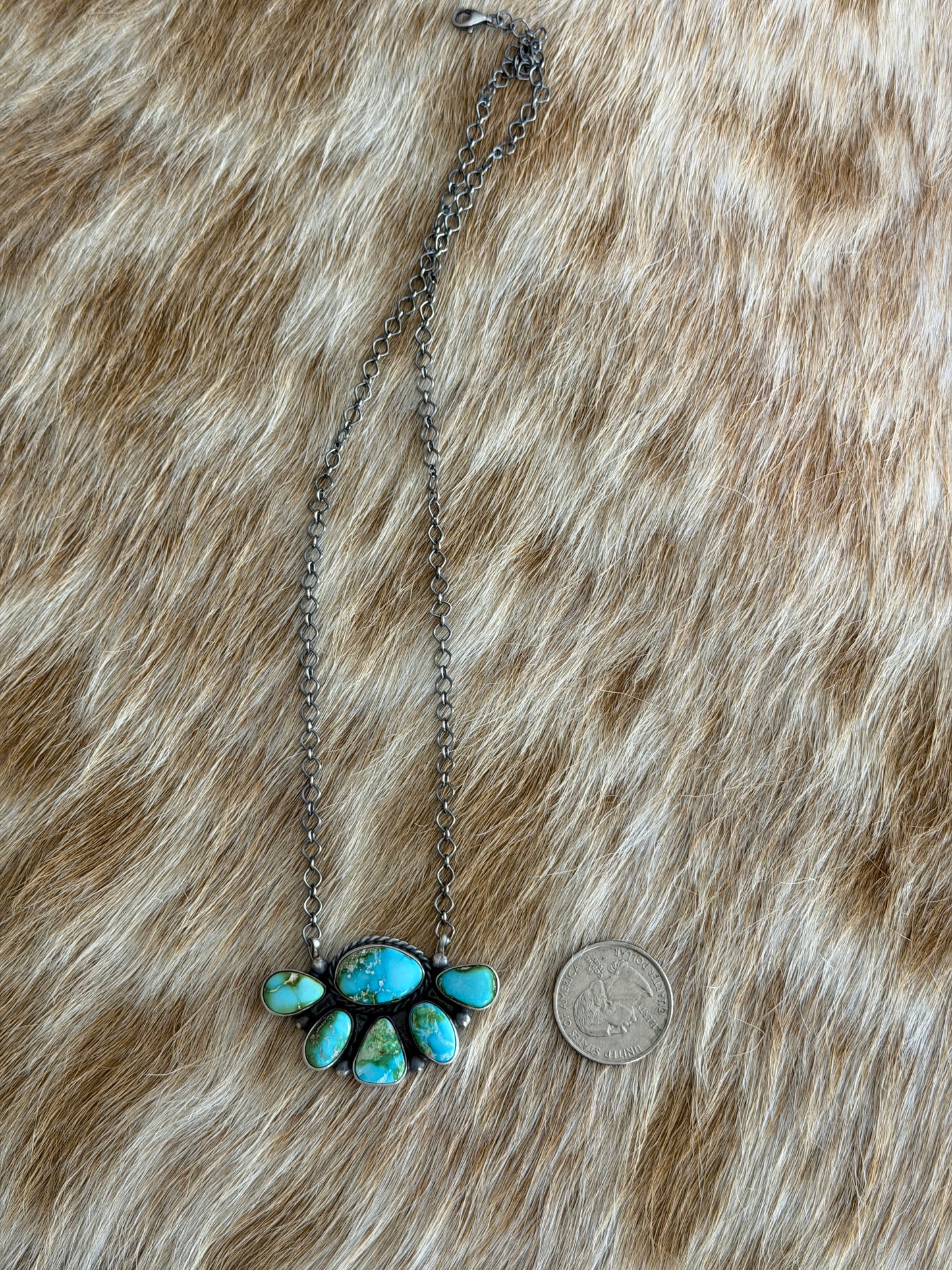 Sonoran Gold Turquoise Half Cluster Necklace