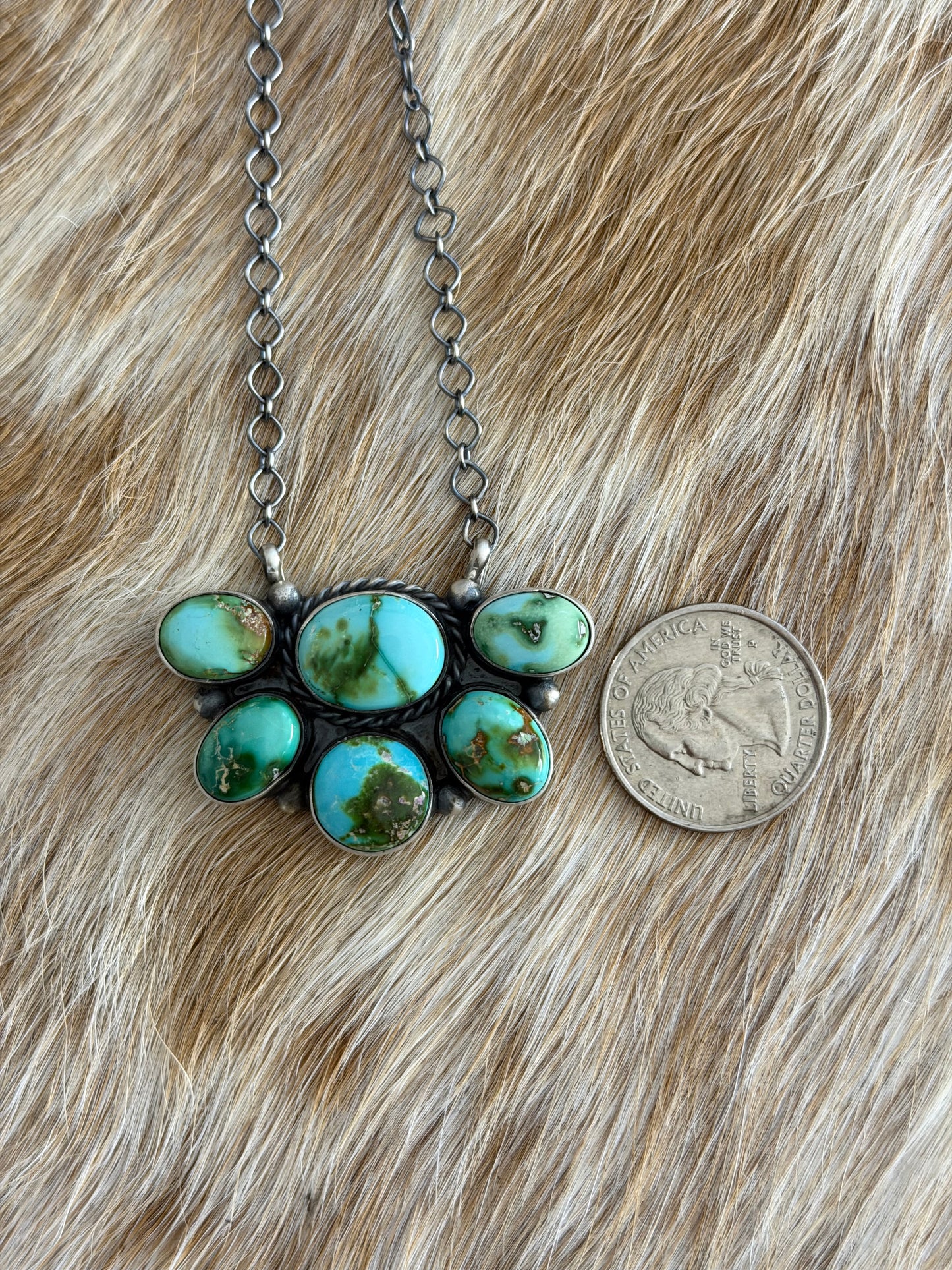 Sonoran Gold Turquoise Half Cluster Necklace