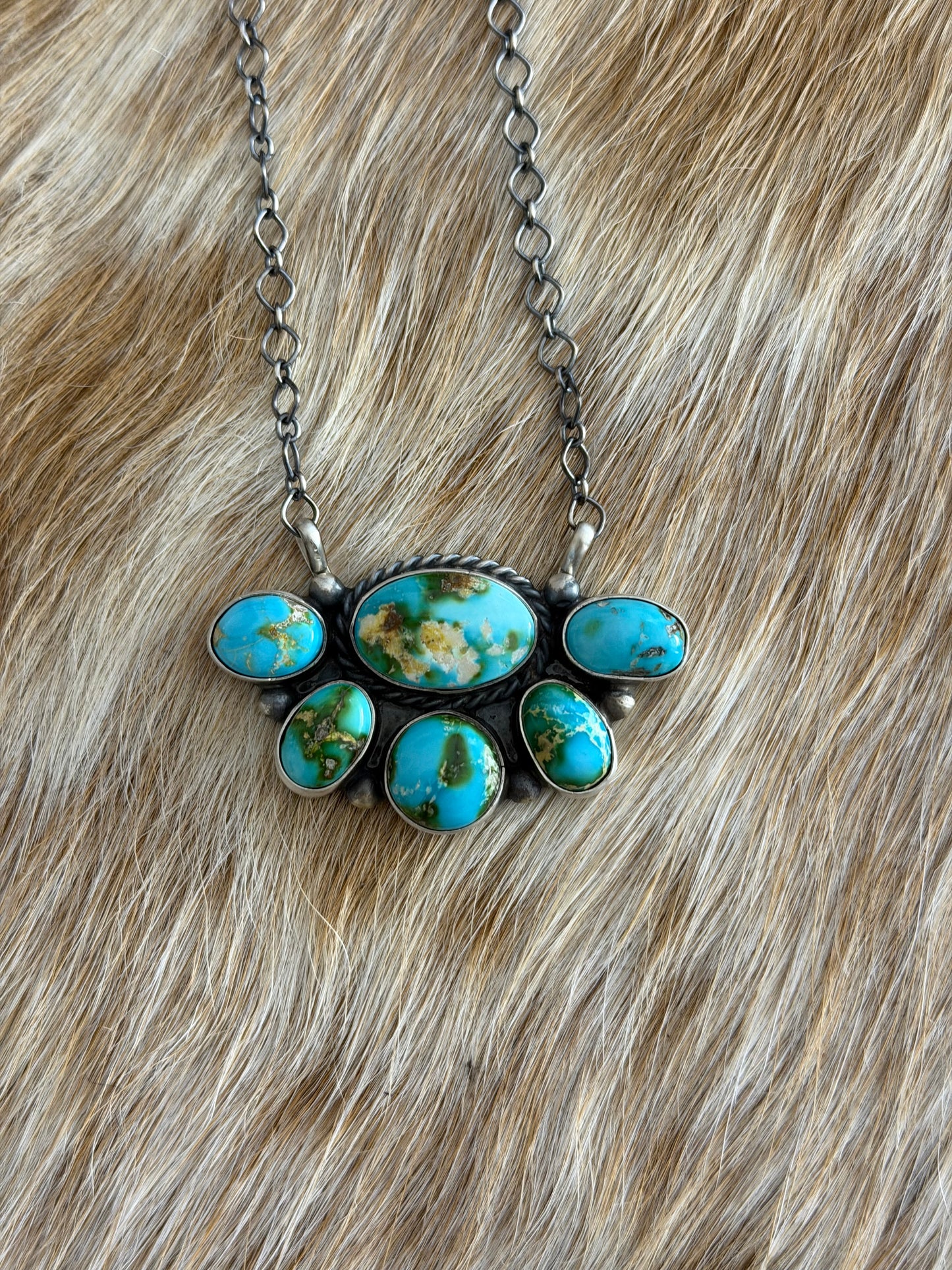 Sonoran Gold Turquoise Half Cluster Necklace