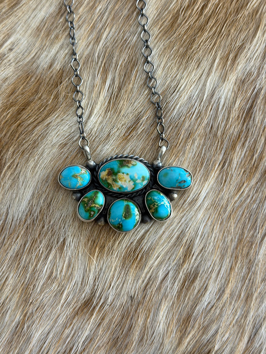 Sonoran Gold Turquoise Half Cluster Necklace