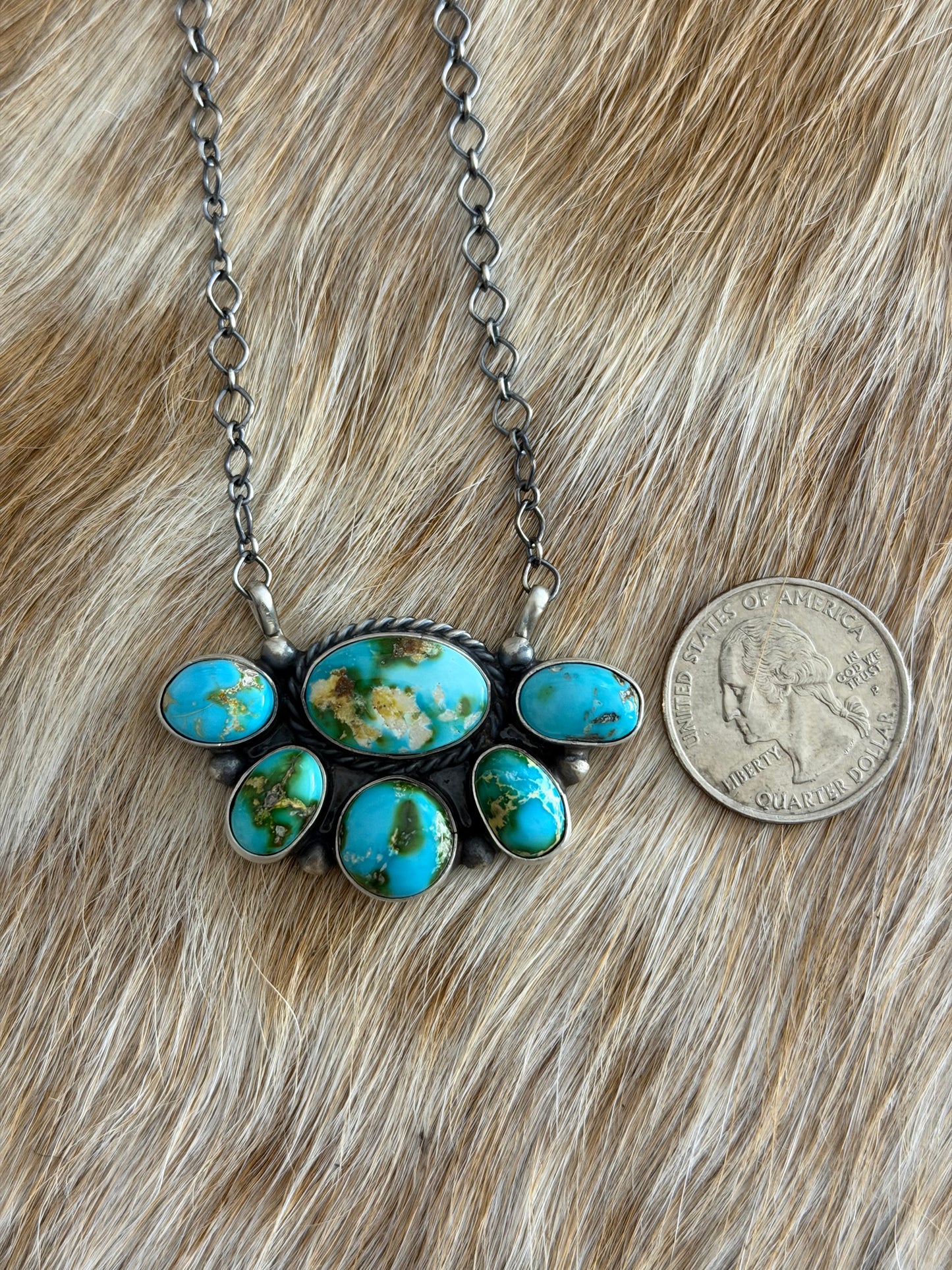 Sonoran Gold Turquoise Half Cluster Necklace