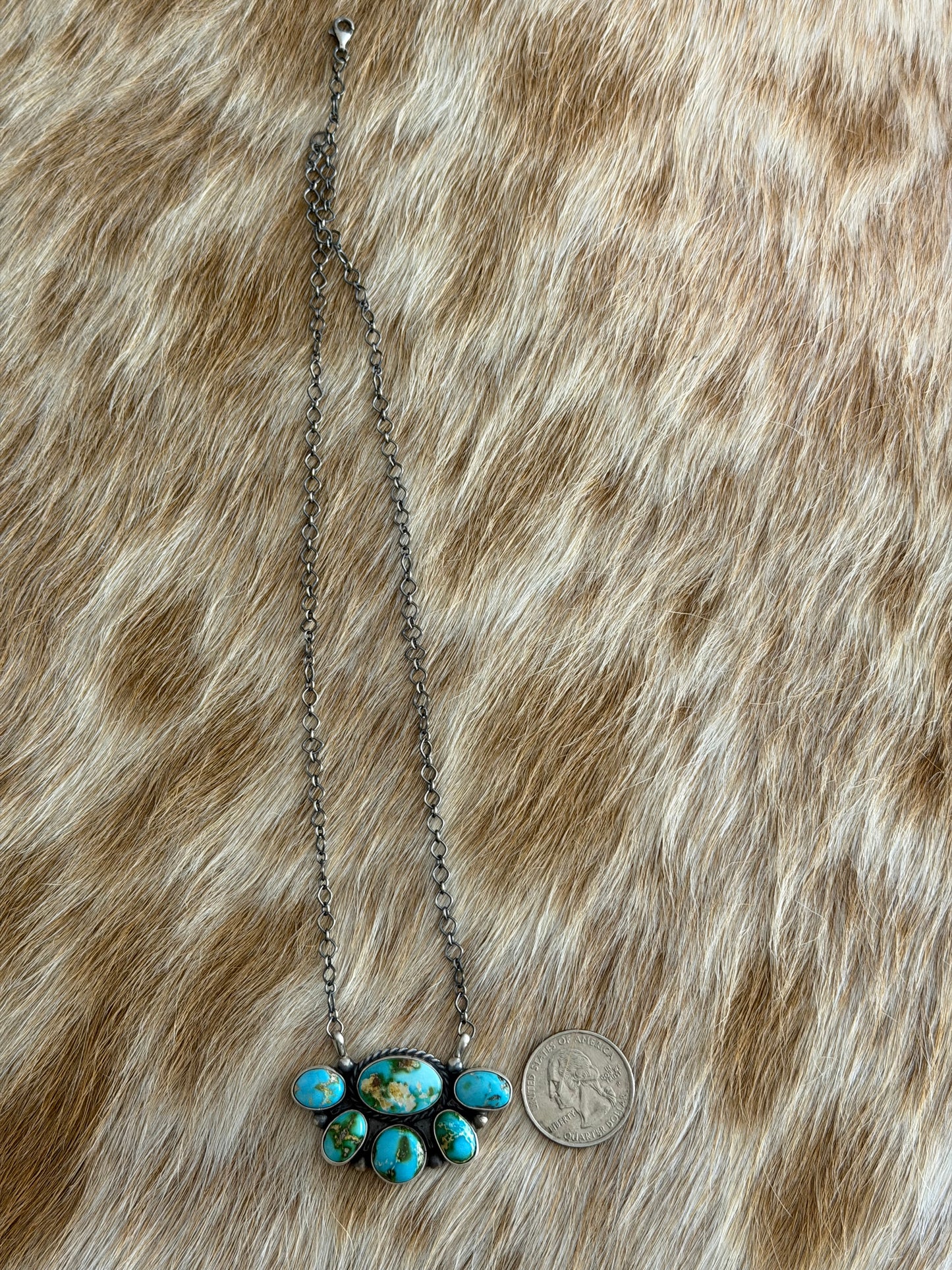 Sonoran Gold Turquoise Half Cluster Necklace