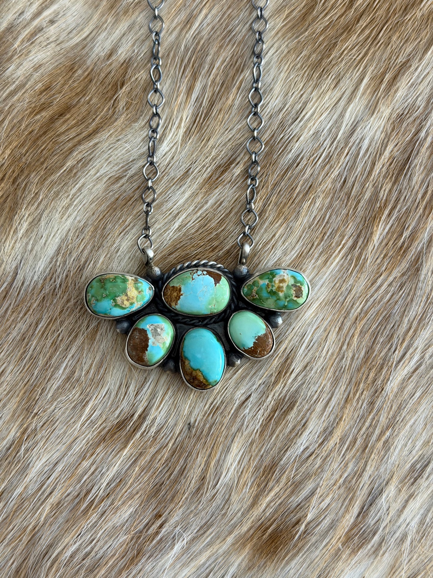 Sonoran Gold Turquoise Half Cluster Necklace