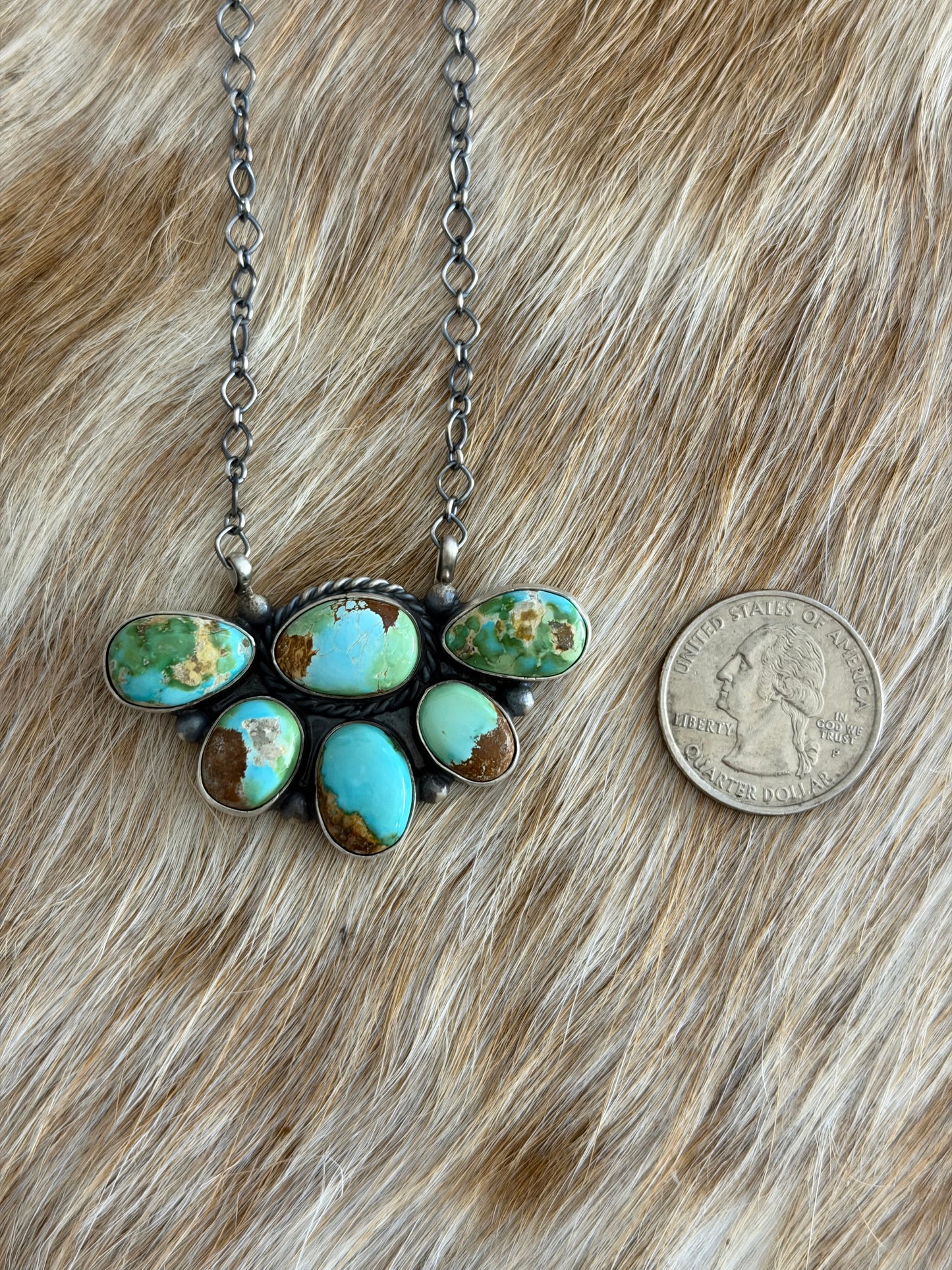 Sonoran Gold Turquoise Half Cluster Necklace