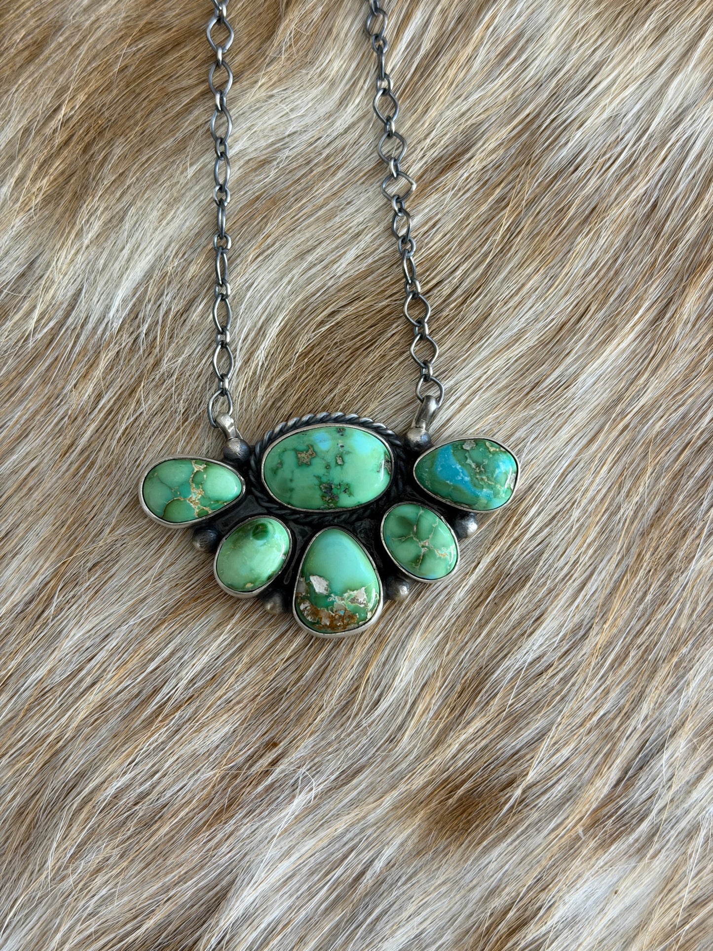 Sonoran Gold Turquoise Half Cluster Necklace