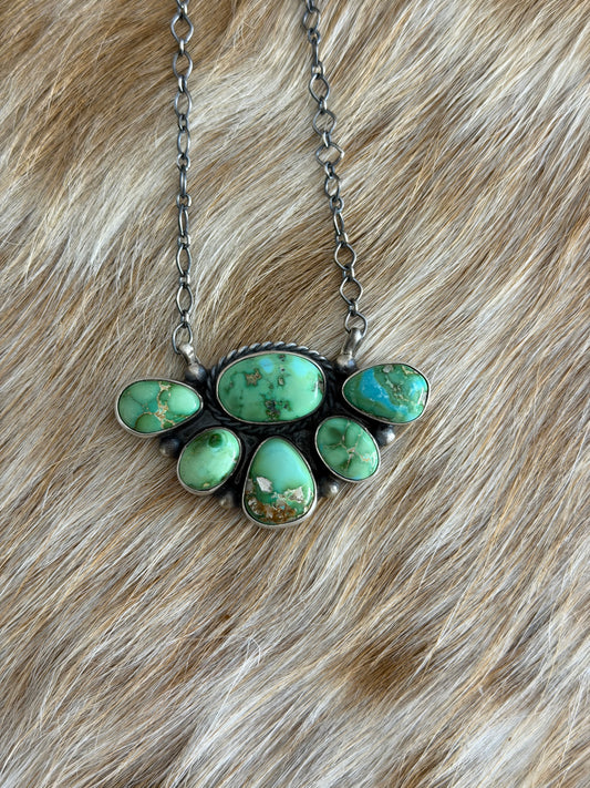 Sonoran Gold Turquoise Half Cluster Necklace
