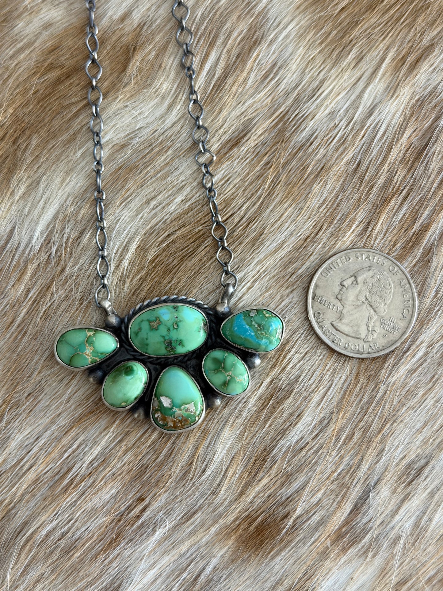 Sonoran Gold Turquoise Half Cluster Necklace