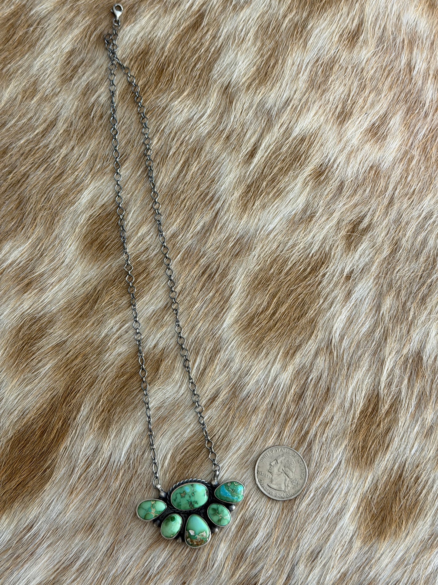 Sonoran Gold Turquoise Half Cluster Necklace