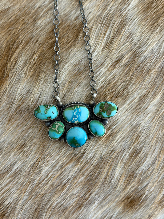 Sonoran Gold Turquoise Half Cluster Necklace