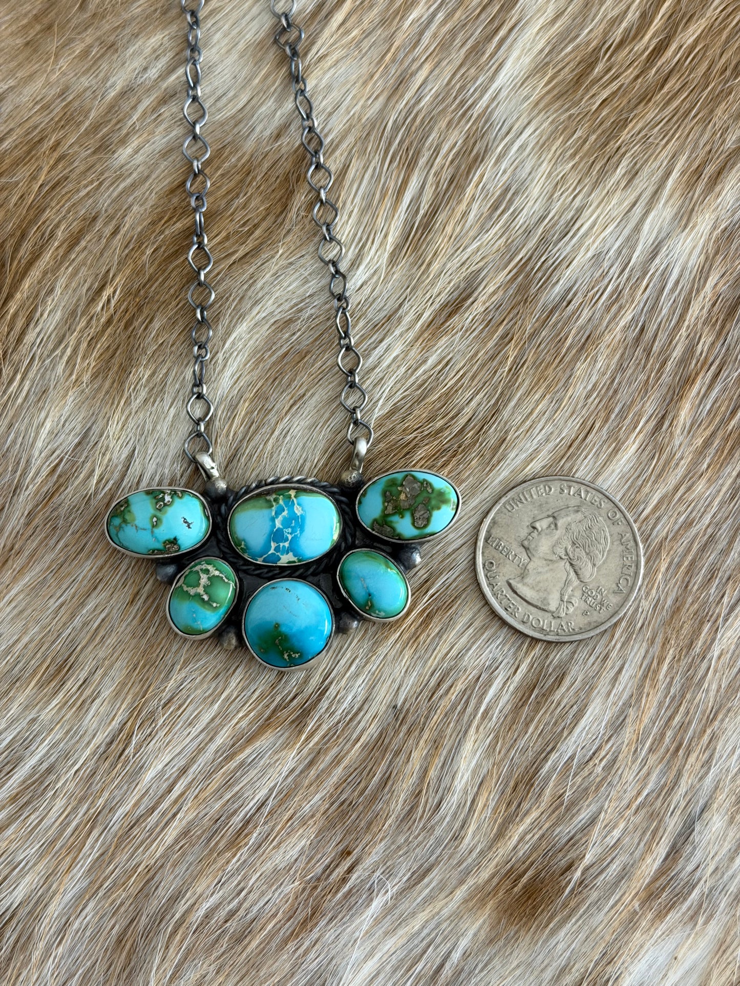 Sonoran Gold Turquoise Half Cluster Necklace