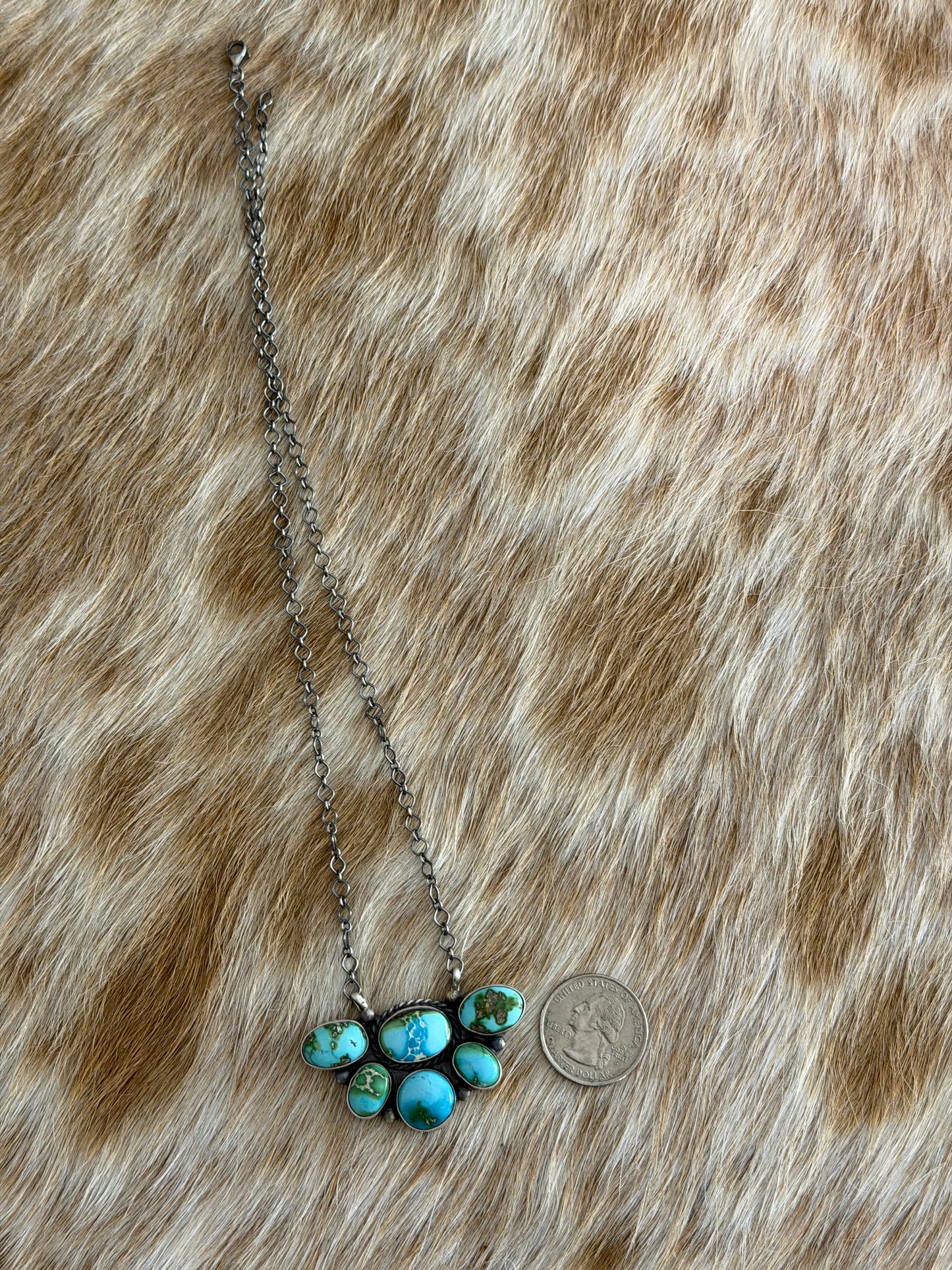 Sonoran Gold Turquoise Half Cluster Necklace