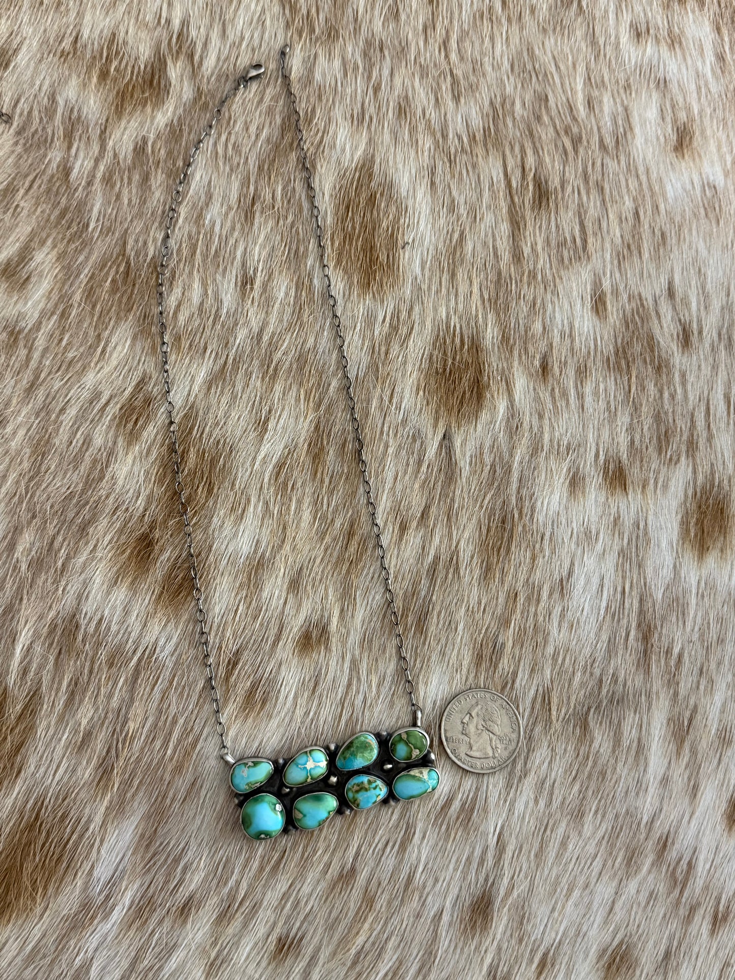 Sonoran Gold Turquoise Cluster Bar Necklace