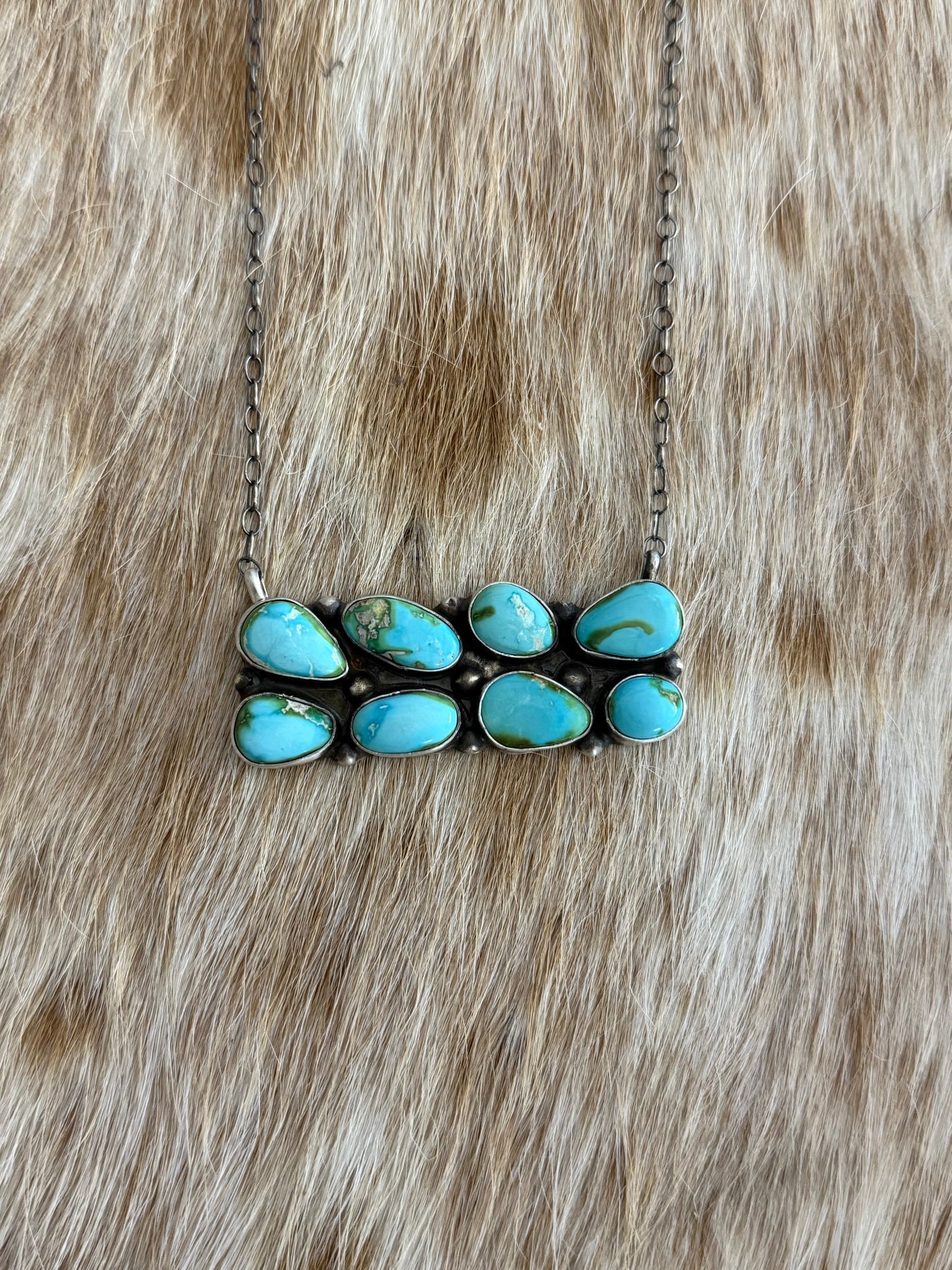 Sonoran Gold Turquoise Cluster Bar Necklace