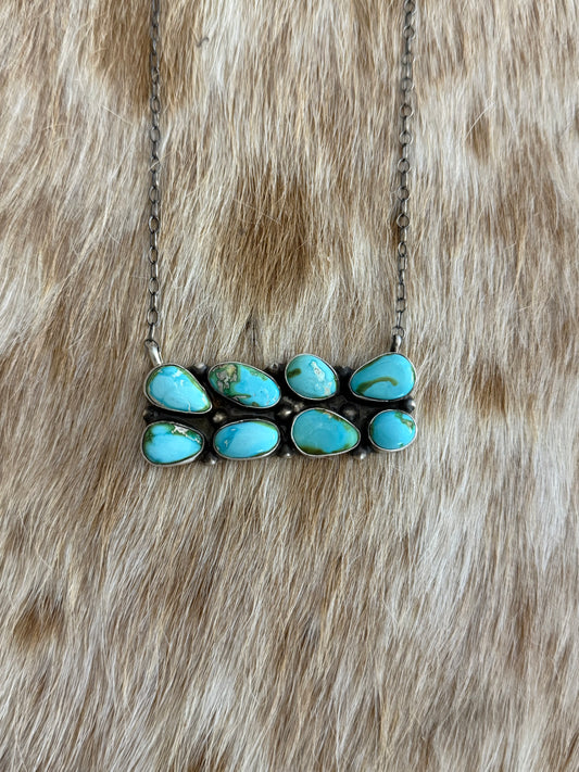 Sonoran Gold Turquoise Cluster Bar Necklace
