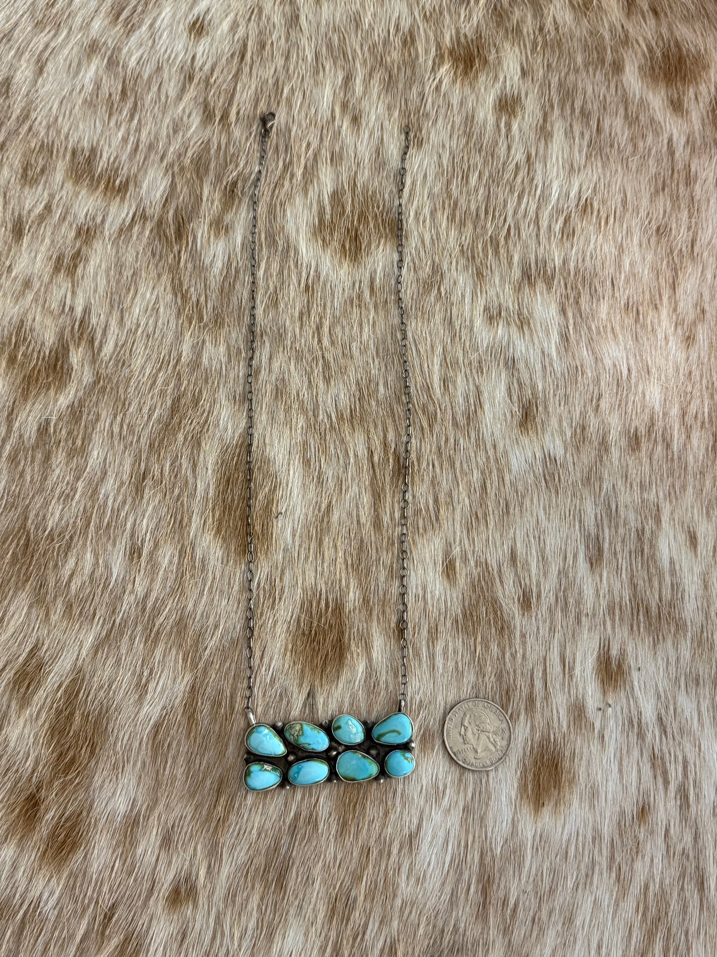 Sonoran Gold Turquoise Cluster Bar Necklace