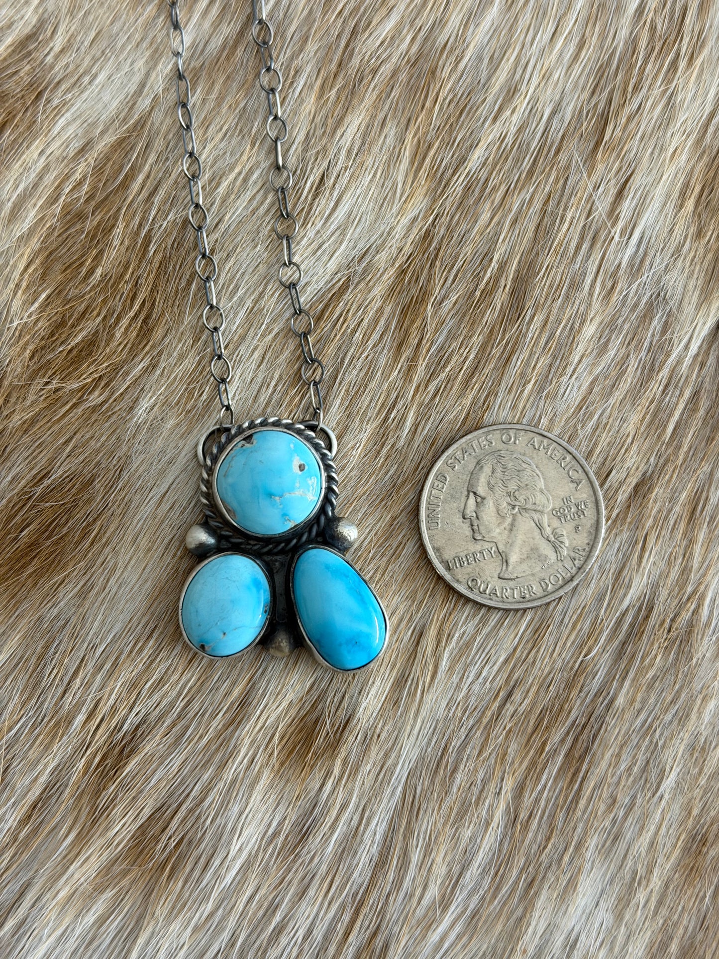 Turquoise Cluster Necklace