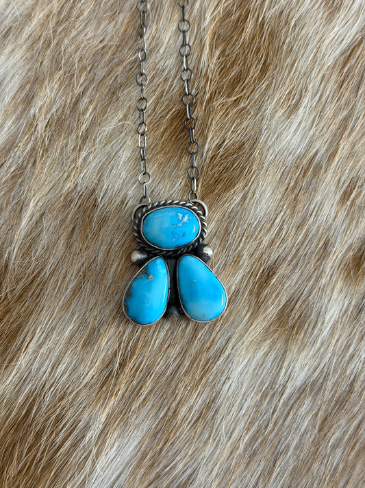 Turquoise Cluster Necklace