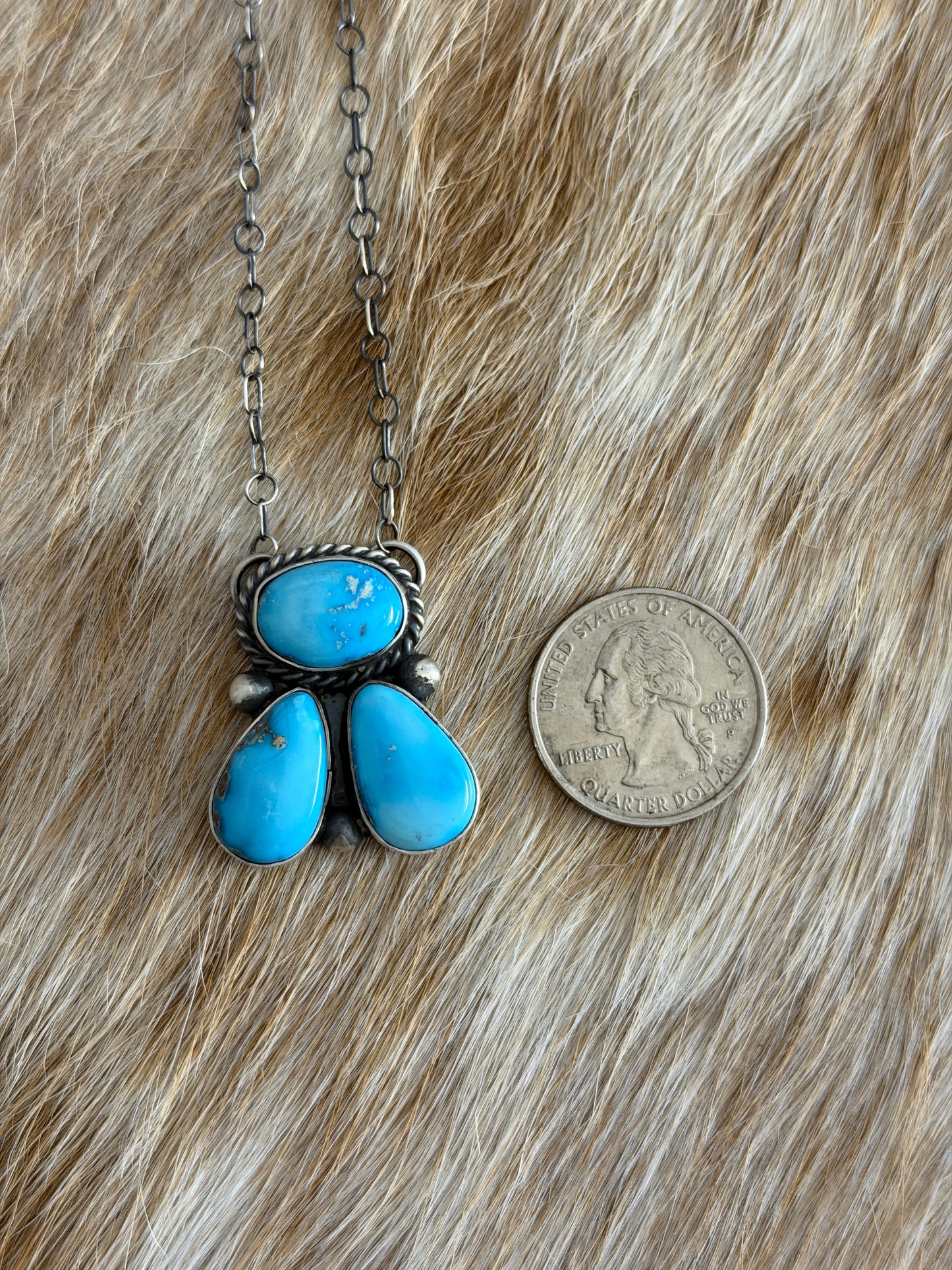 Turquoise Cluster Necklace
