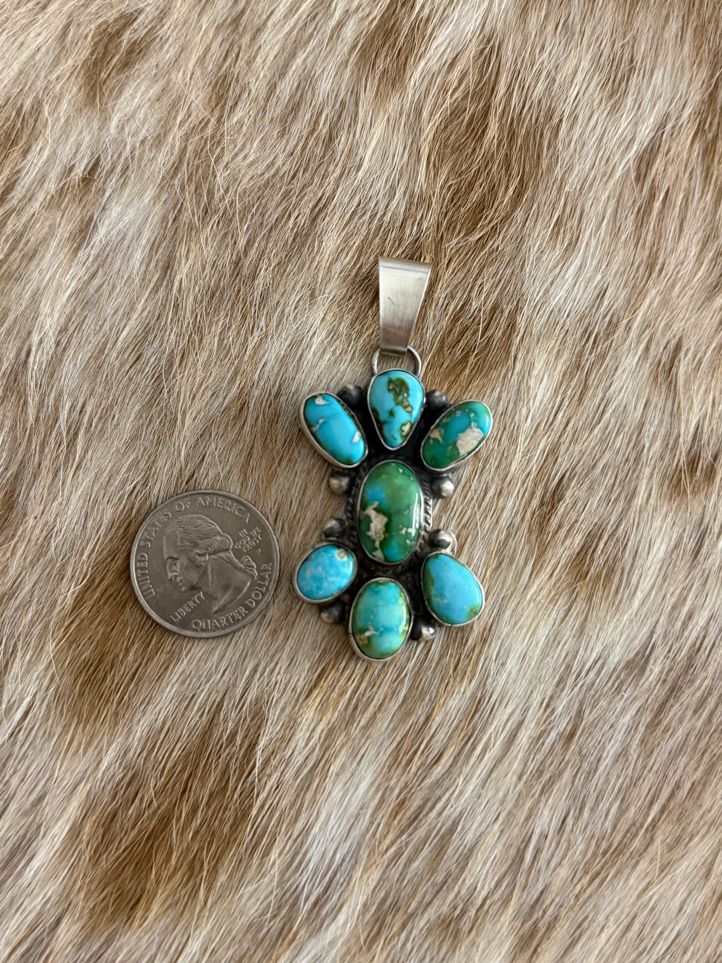 Sonoran Gold Turquoise Cluster Pendant