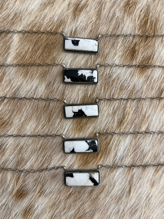 White Buffalo Bar Necklace