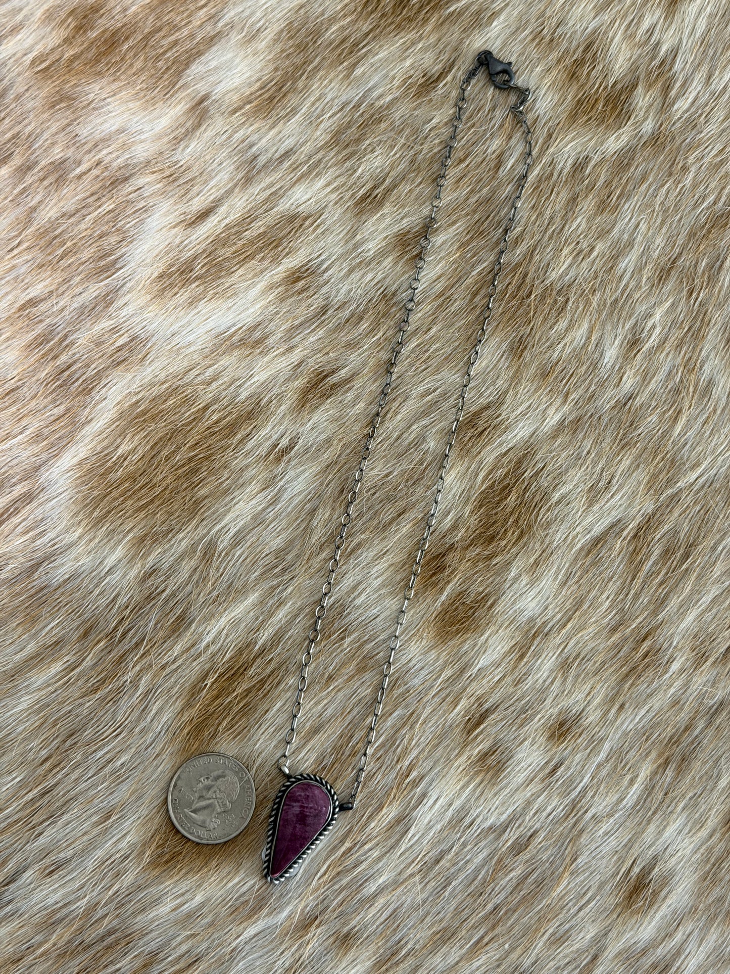 Purple Spiny Oyster Shell Bar Necklace