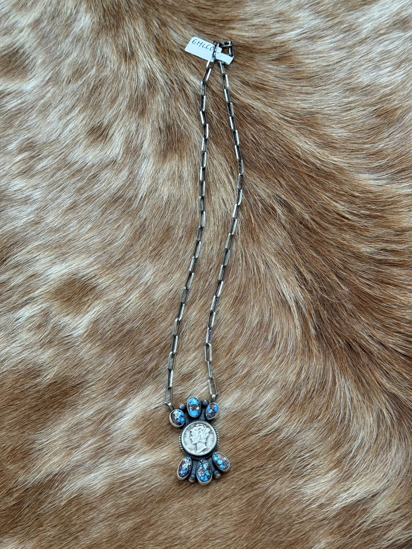 Golden Hills Turquoise Liberty Coin Cluster Necklace