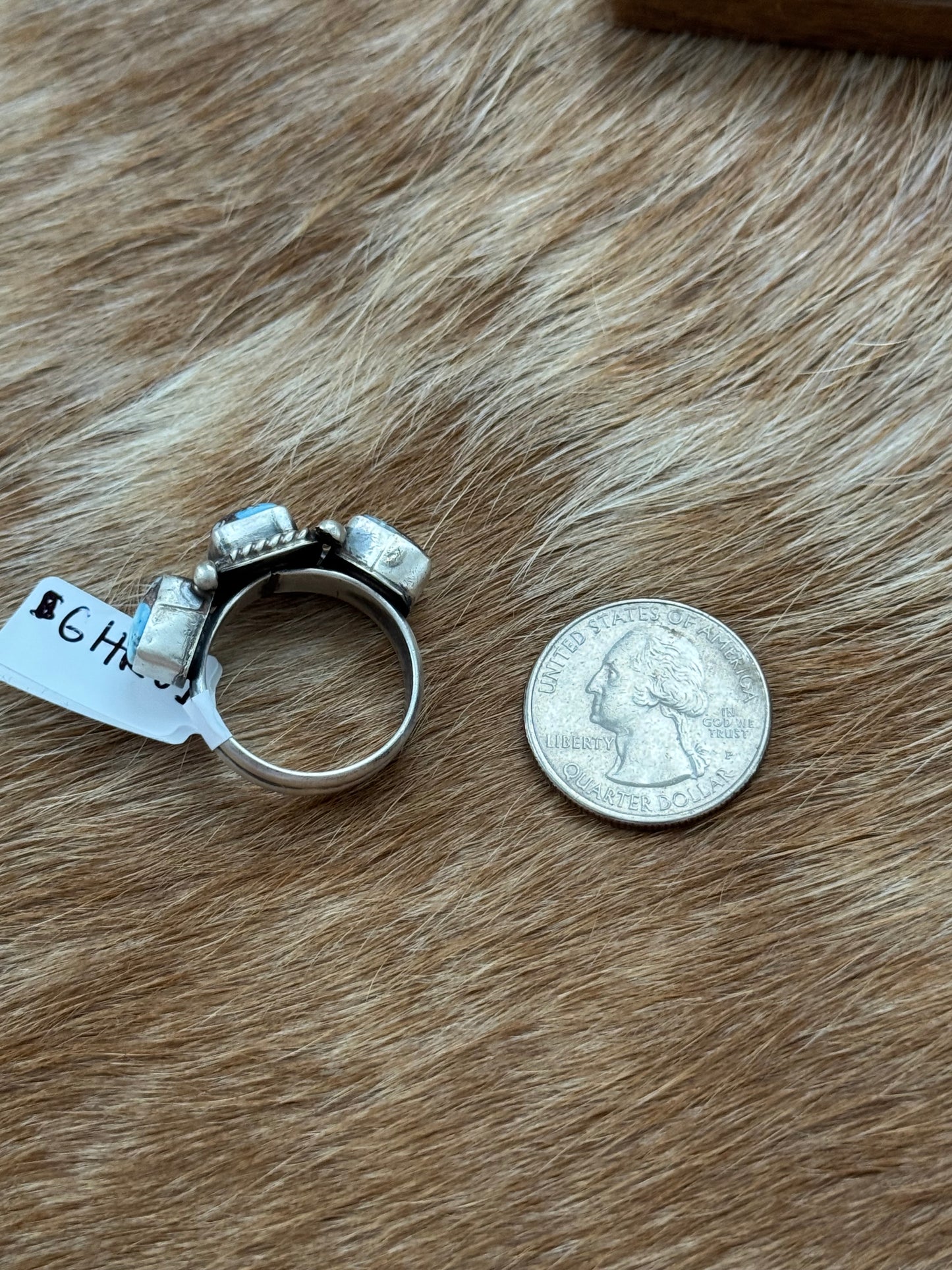 Size 9.75 Golden Hills Turquoise Cluster Ring