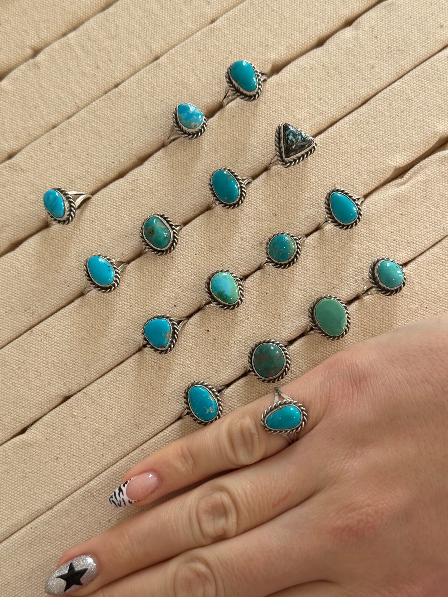 Size 8 Assorted Turquoise Rings
