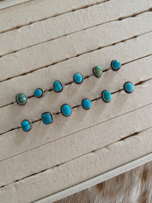Size 7.5 Assorted Turquoise Rings