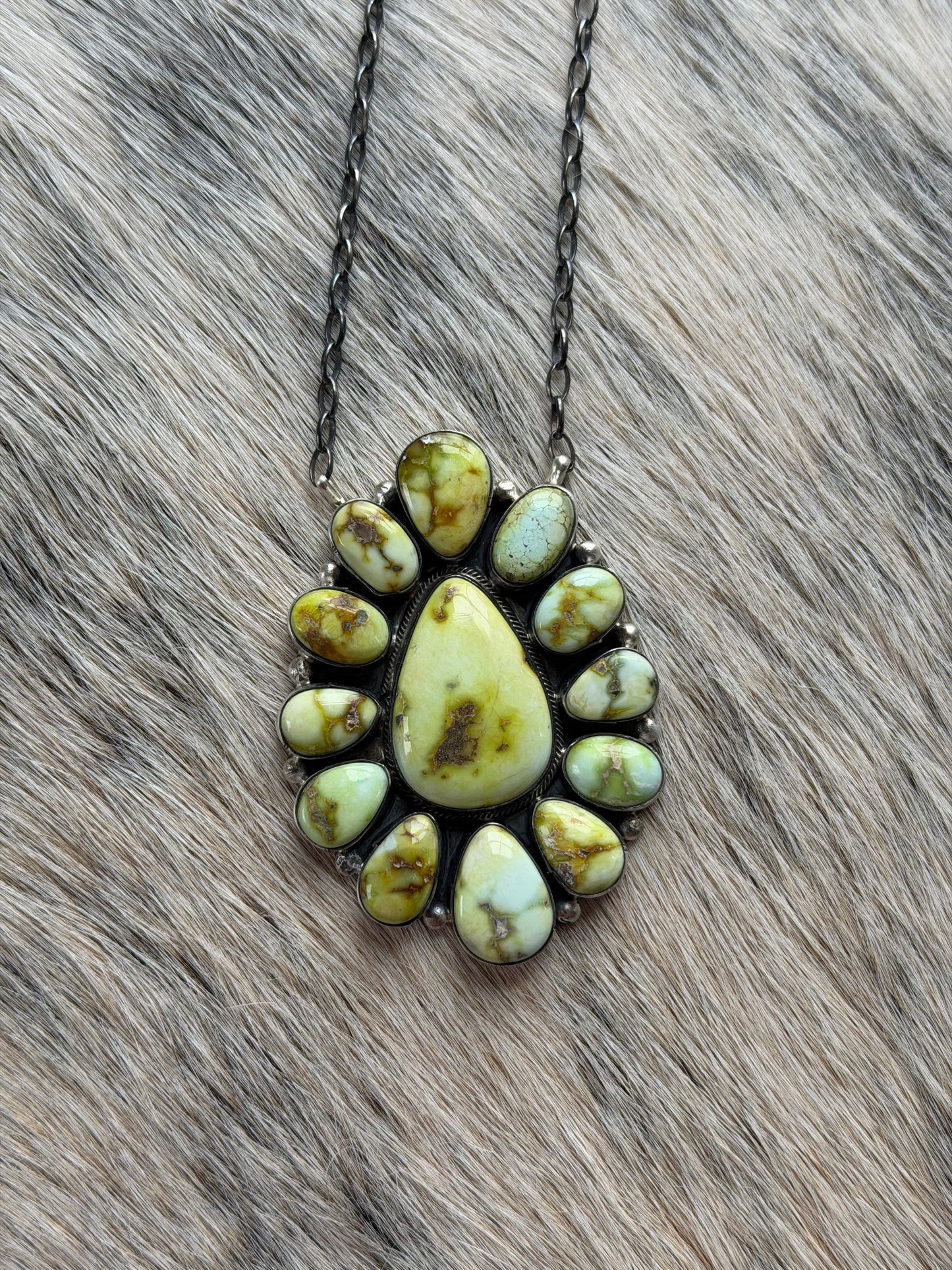 Palomino Variscite Cluster Necklace