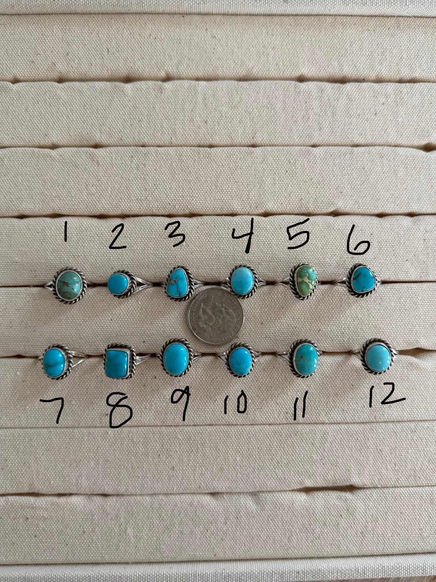 Size 7.5 Assorted Turquoise Rings