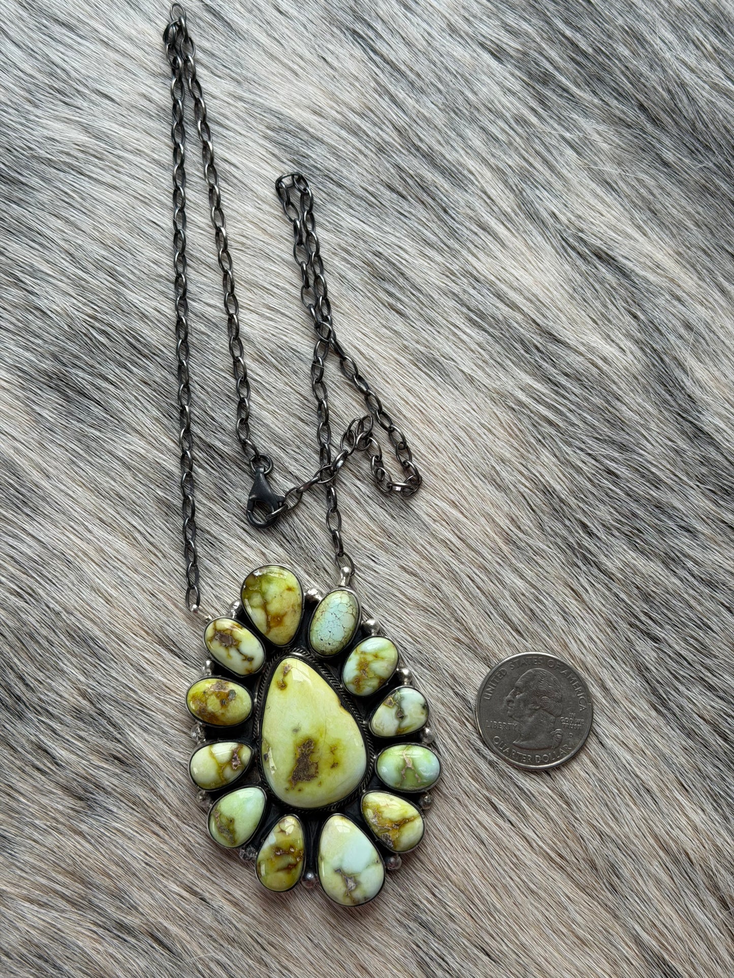 Palomino Variscite Cluster Necklace