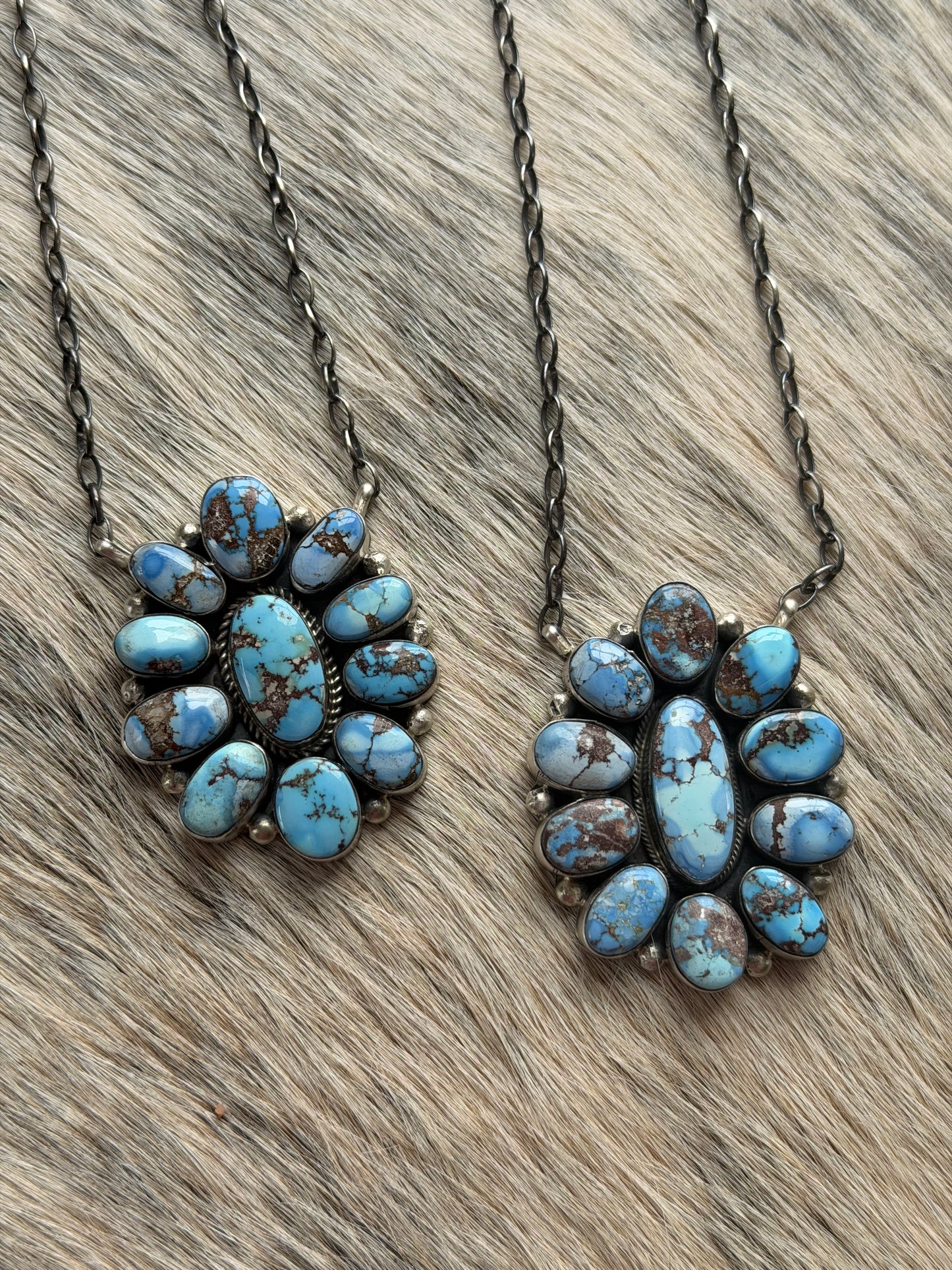 Golden Hills Turquoise Cluster Necklace