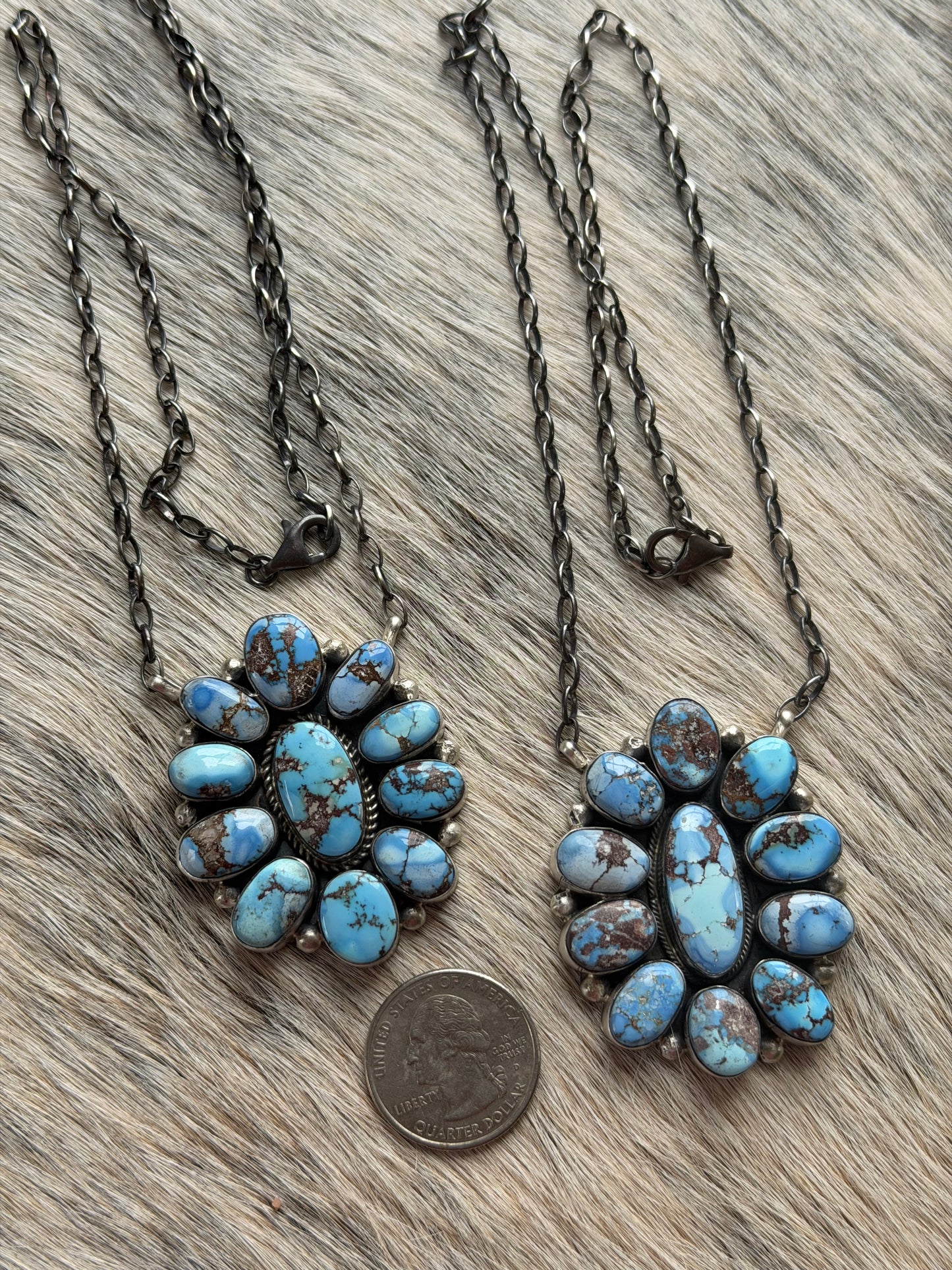 Golden Hills Turquoise Cluster Necklace