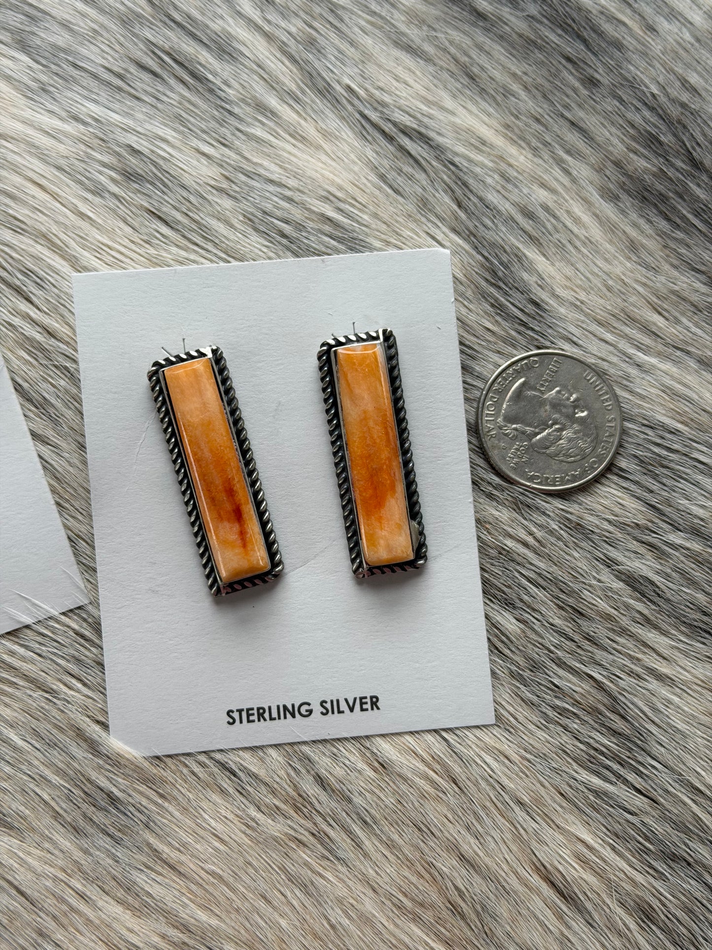 Spiny Oyster Shell Bar Earrings