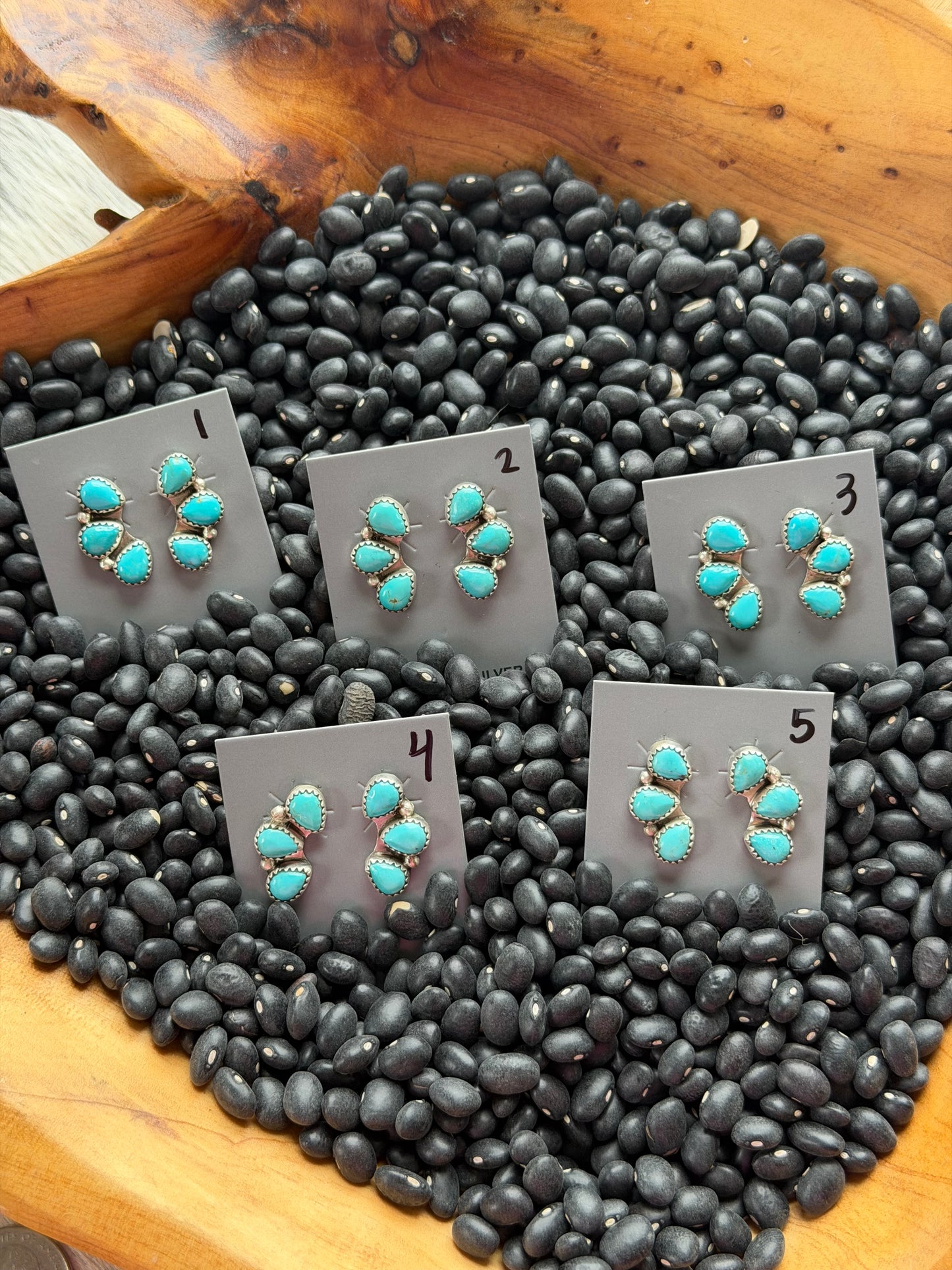 Kingman Turquoise Cluster Earrings