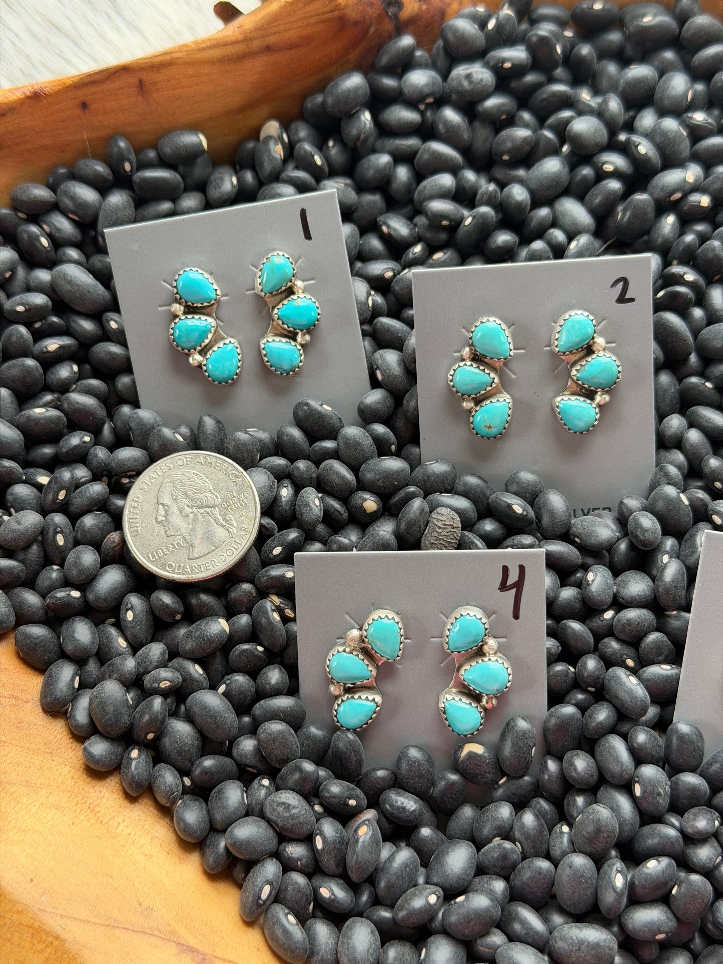 Kingman Turquoise Cluster Earrings