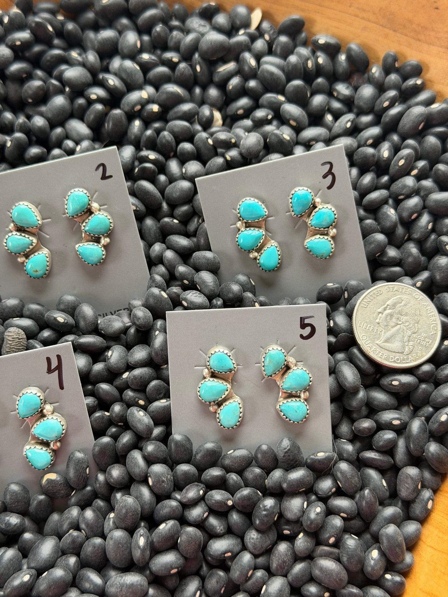 Kingman Turquoise Cluster Earrings