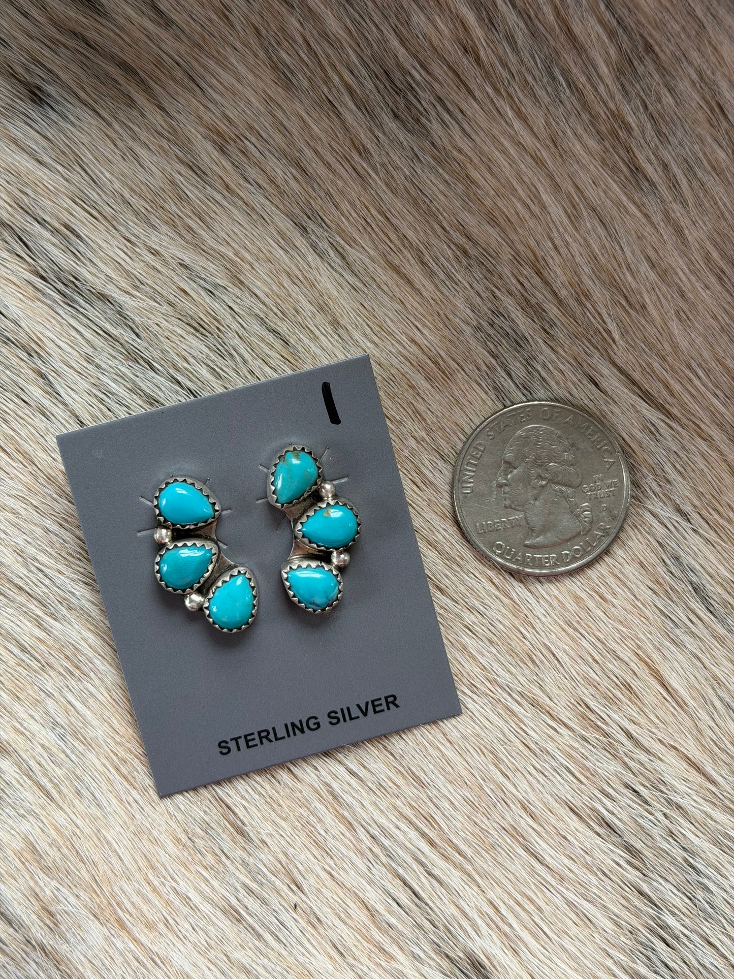 Kingman Turquoise Cluster Earrings