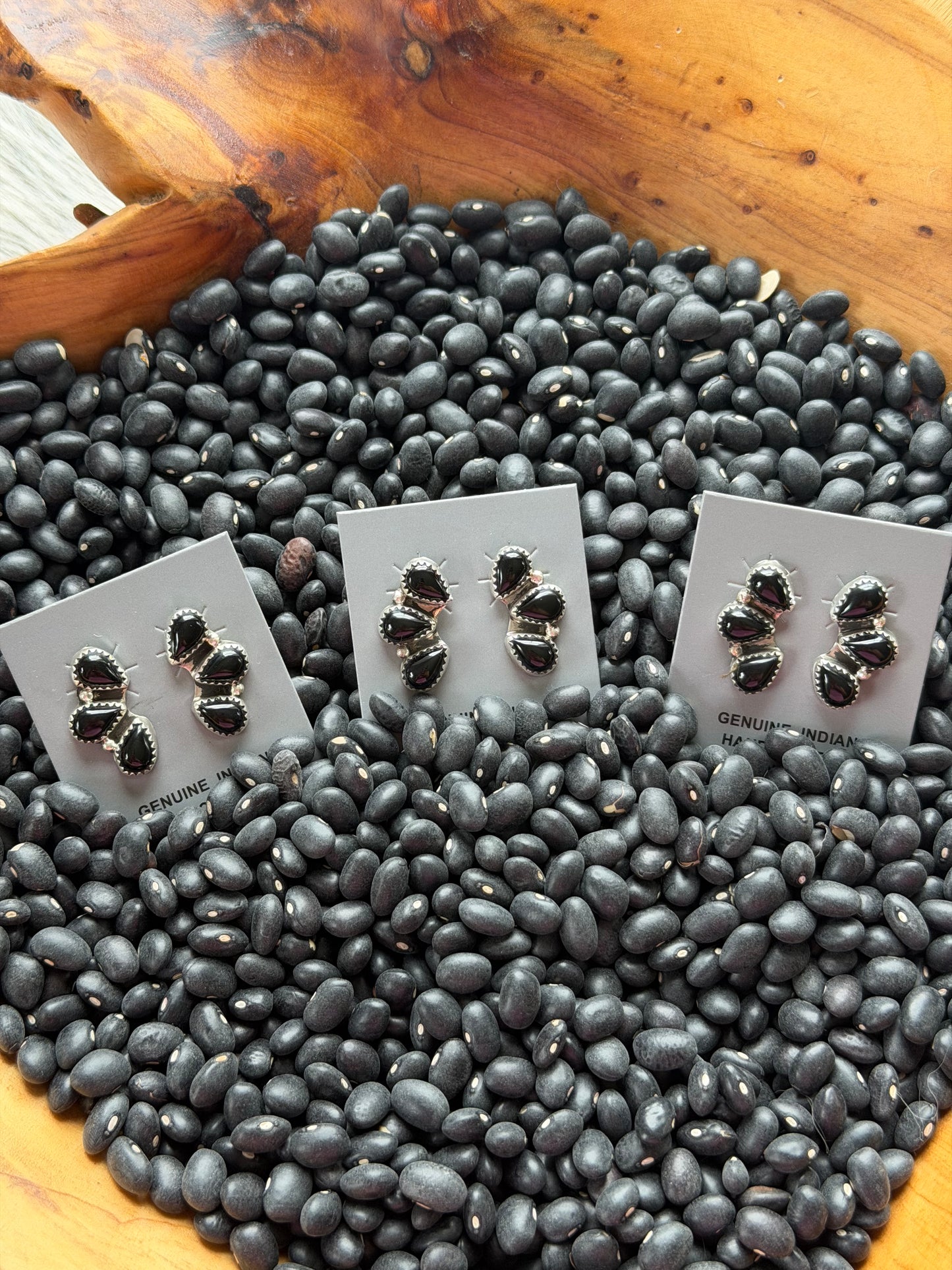 Black Onyx Cluster Earrings