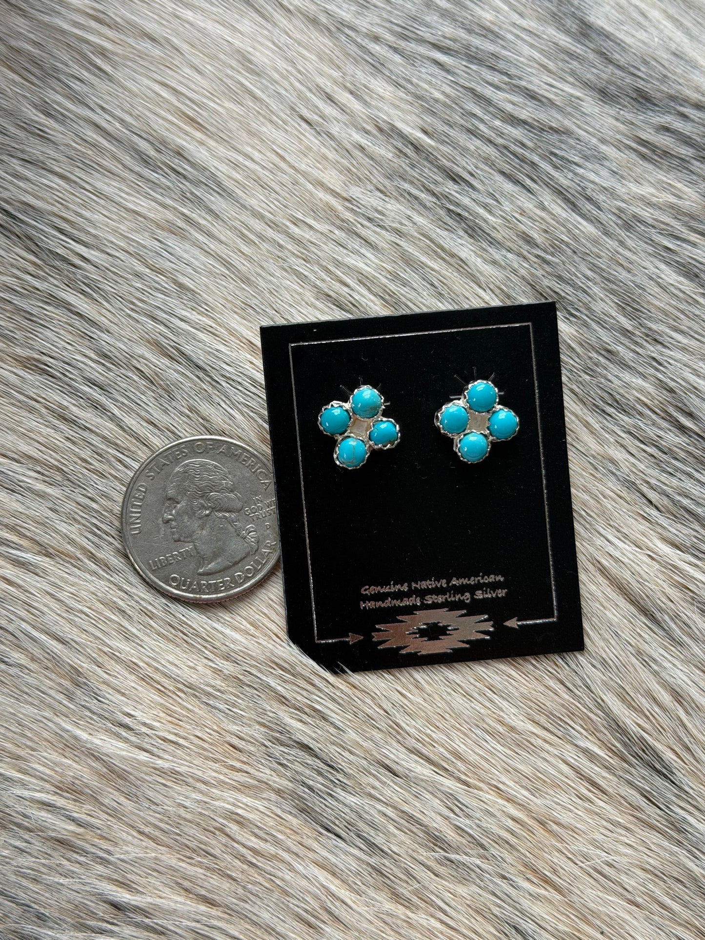 Kingman Turquoise Cluster Earrings